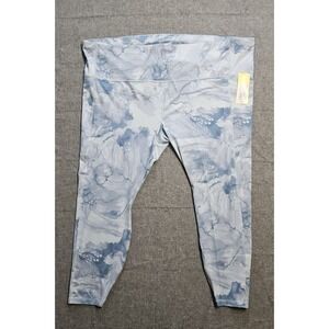Marble Print Leggings Blue Gray Abstract Activewear Athleisure‎